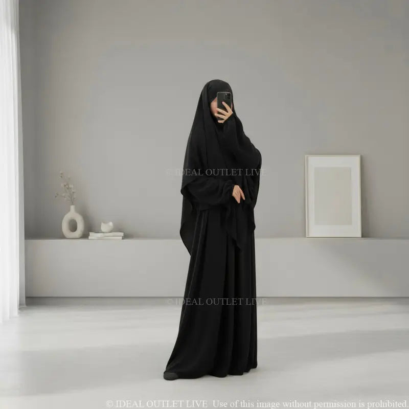 Prayer Set, 2-Piece Abaya Khimar in Jazz Fabric, Modest and Practical