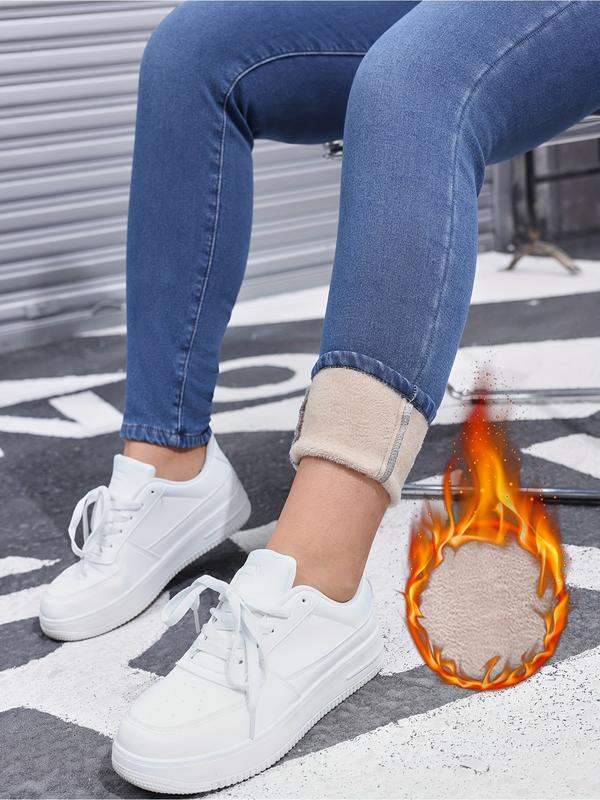 Women's High Elasticity Fleece Lined Thick Denim Jeans, Fall & Winter Fashion, Comfortable Slimming Jeans, Elegant Style