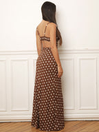 Robe dos-nu à motifs pois