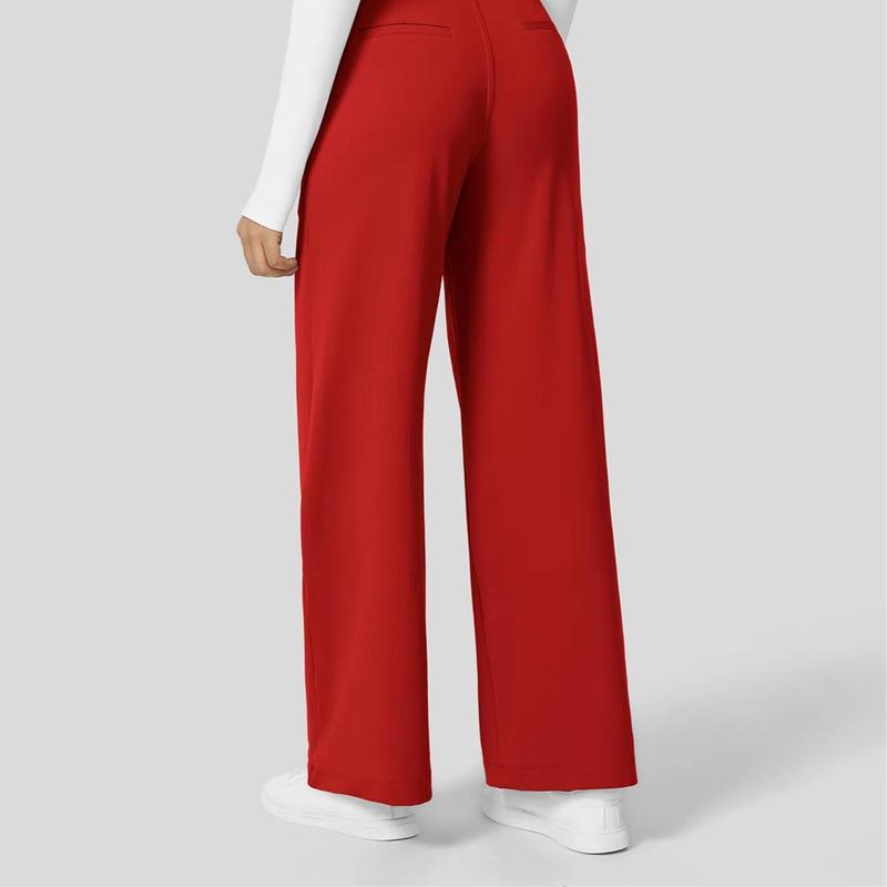 Pantalon de travail droit taille haute avec poches, Tenues d'affaires décontractées pour femmes, Vêtements de sport et de plein air pour femmes