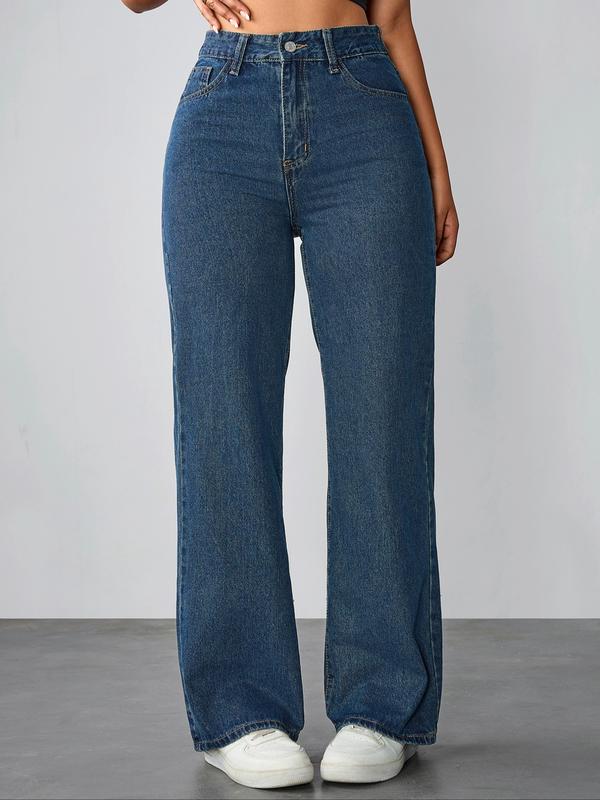 Jean droit ample femme style vintage, jean décontracté pour l'automne et l'hiver, look boyfriend classique