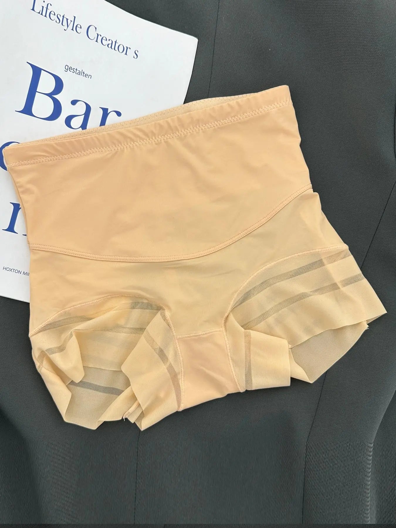 Culotte gainante taille haute pour femme, sous-vêtement amincissant superposé, motif résille rayé, respirant, anti-transpiration, grande taille, toutes saisons