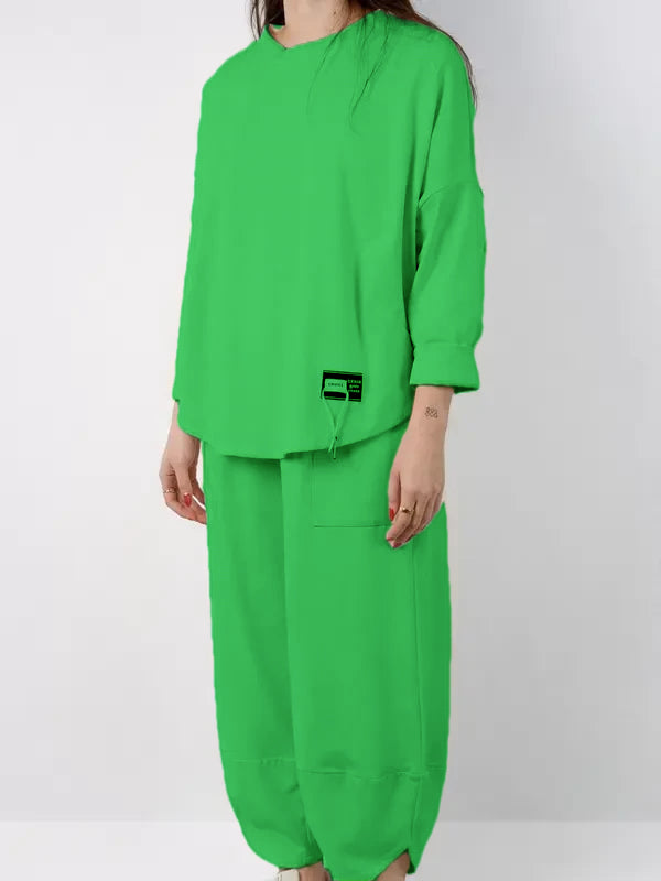 Ensemble deux pièces PRINTEMPS composé d'une chemise et d'un pantalon en tissu doux et compact