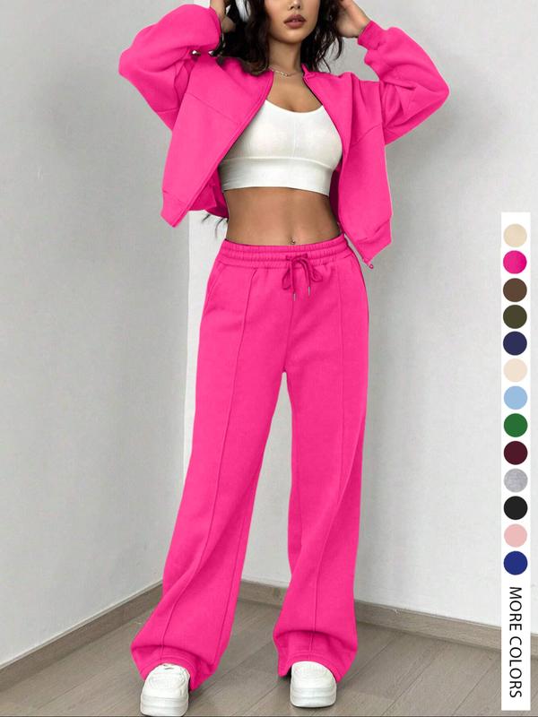 Ensemble veste et pantalon décontracté à rayures pour femme, à manches longues et fermeture éclair, tenue d'aéroport, taille naturelle ajustée, longueur classique, toutes saisons