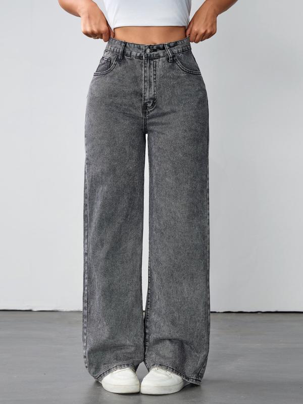 Jean droit ample femme style vintage, jean décontracté pour l'automne et l'hiver, look boyfriend classique