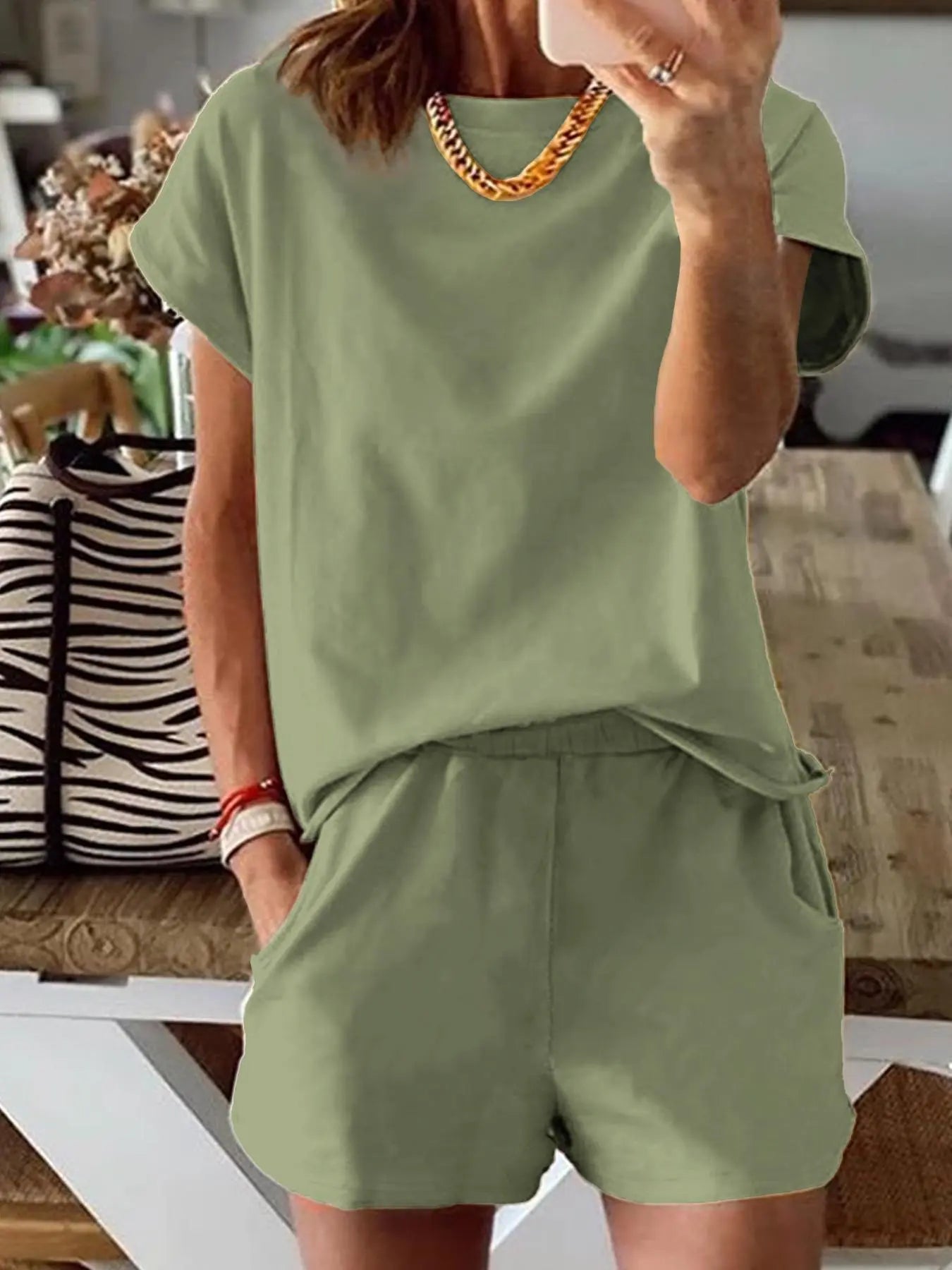 Ensemble deux pièces imprimé lettre pour femme, t-shirt décontracté à manches courtes et pantalon de survêtement pour l'été, vêtements quotidiens pour femme