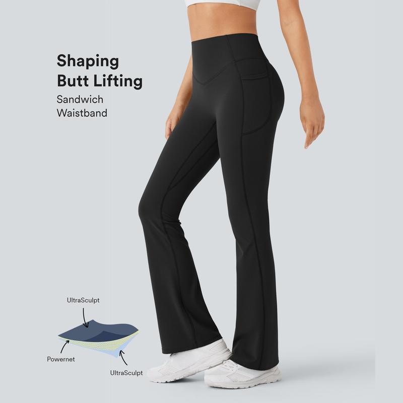 Legging de yoga évasé gainant taille haute UltraSculpt