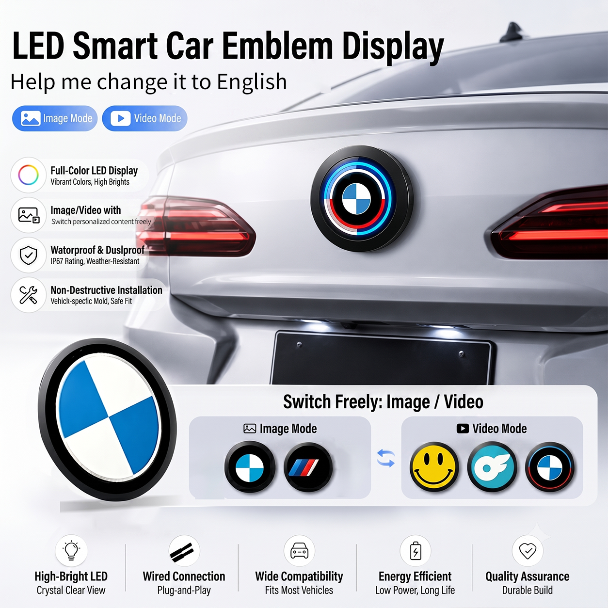 BMW Digital Display Emblem