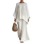 New women's set: loose-fitting shirt and wide-leg trousers