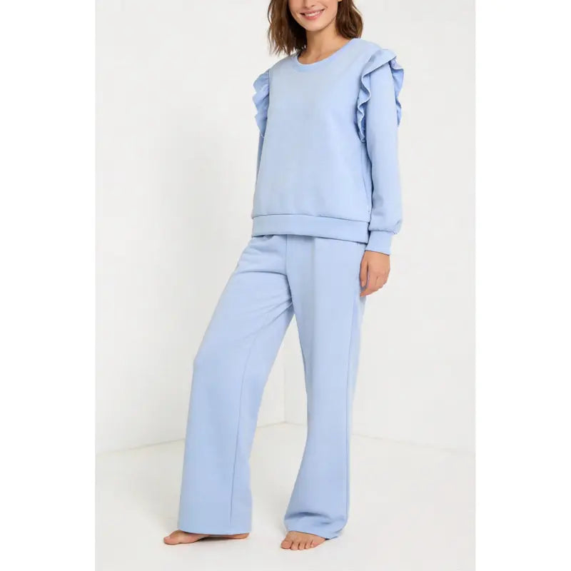 Survêtement femme avec haut et pantalon à volants