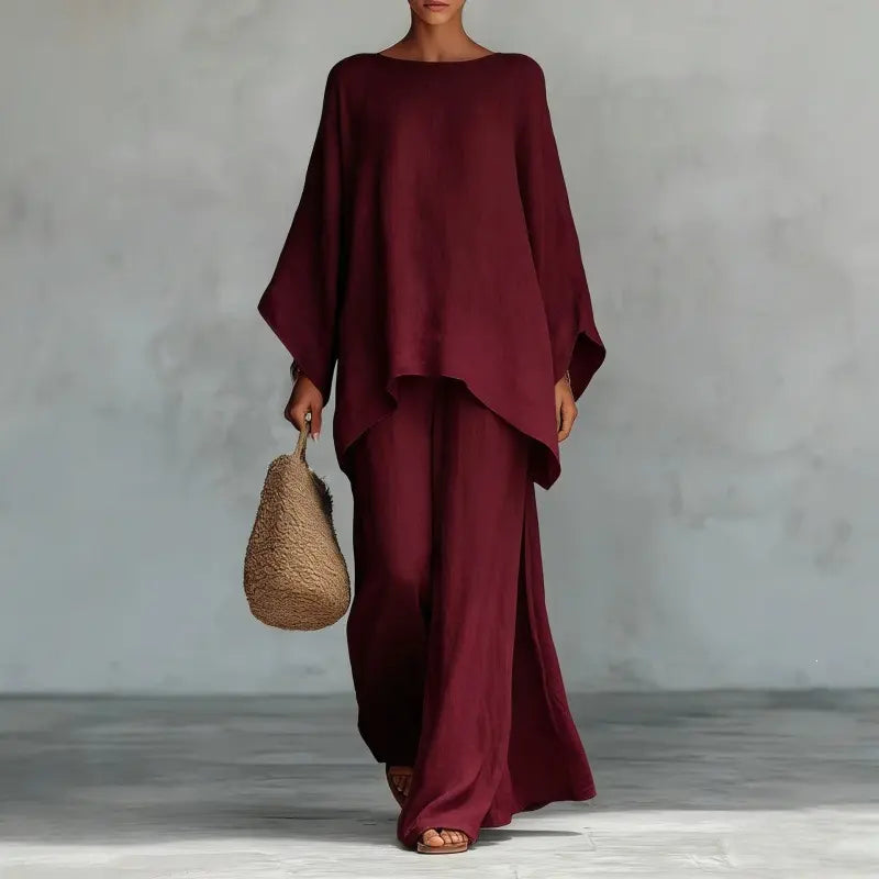 Nouvel ensemble femme : chemise ample et pantalon large