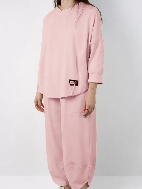 Ensemble deux pièces PRINTEMPS composé d'une chemise et d'un pantalon en tissu doux et compact