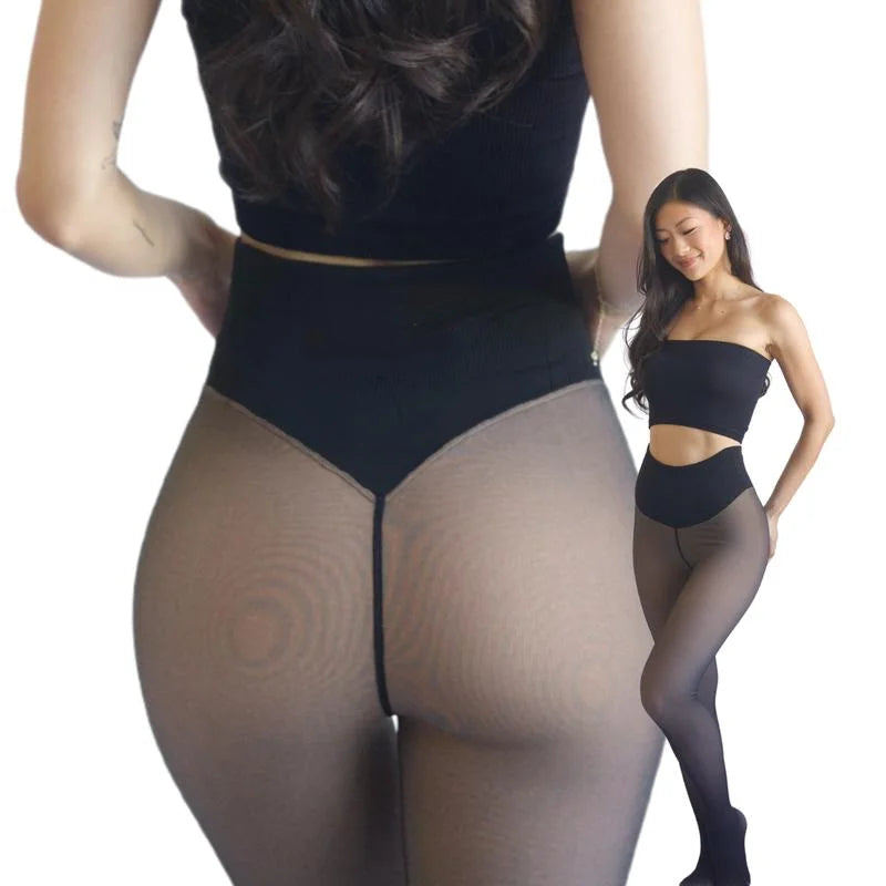 NOUVELLE BANDE DE COMPRESSION ET OPTION UNE SEULE COUTURE ! LE COLLANT DOUBLÉ DE POLAIRE MAGIQUE ORIGINAL - DU XXS AU 3XL - 4 NUANCES - PIEDS FERMÉS - Collant polaire disponible en grandes tailles et en fourrure claire à brune