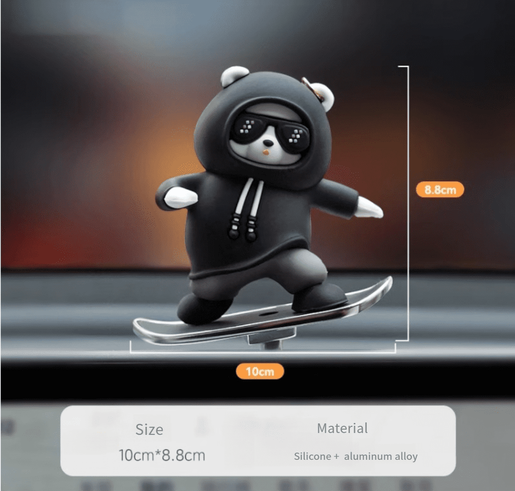 Skating Panda Bear Car Ornaments