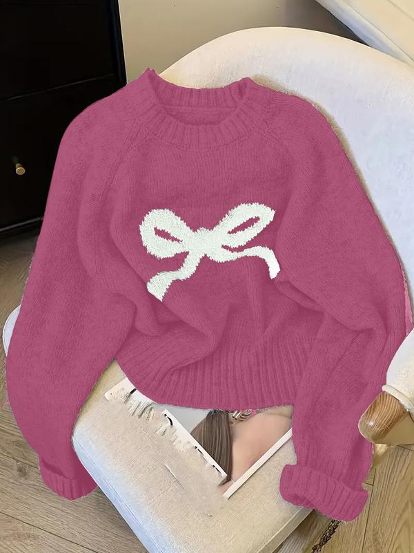 Pull en maille élégant avec nœud pour femme, mode douce automne-hiver, haut pull décontracté épais, design unique, vêtement d'extérieur polyvalent