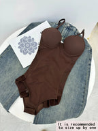 Women's Bodysuit with Bra and Adjustable Straps, Slimming Shaping Artistry, Sizes XS to Xxl for All Seasons