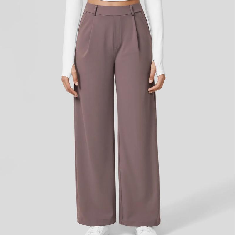 Pantalon de travail droit taille haute avec poches, Tenues d'affaires décontractées pour femmes, Vêtements de sport et de plein air pour femmes
