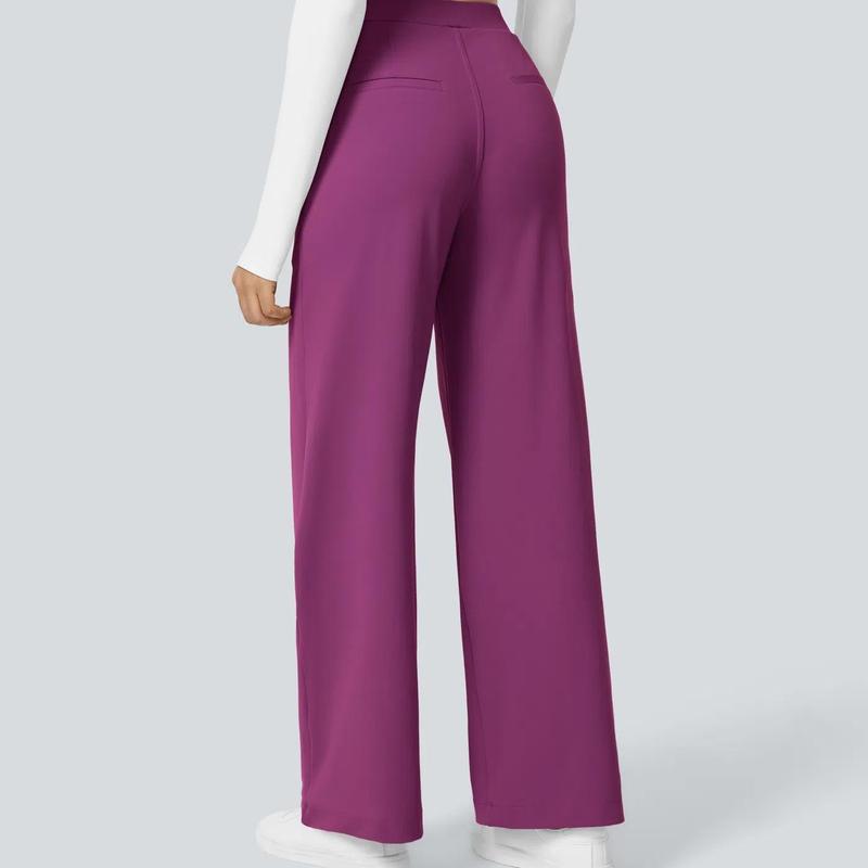 Pantalon de travail droit taille haute avec poches, Tenues d'affaires décontractées pour femmes, Vêtements de sport et de plein air pour femmes