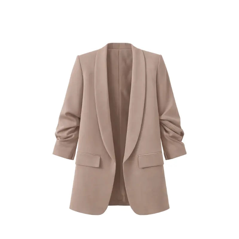 Blazer plissé à l'américaine | Vêtements pour femmes | Blazer | Plissé | Décontracté | Coupe ample