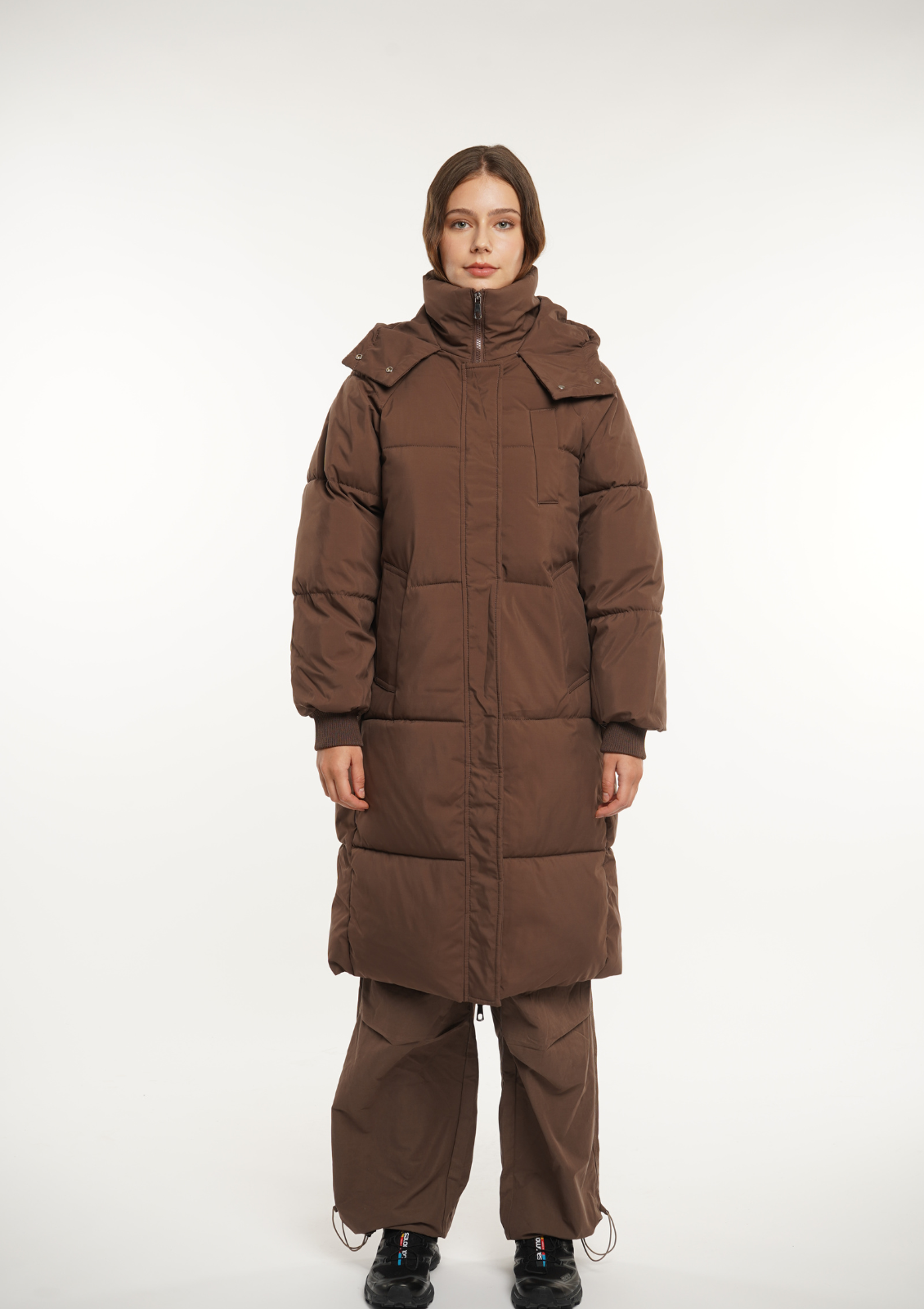 Veste longue à capuche