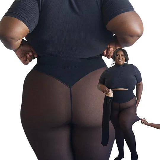 NOUVELLE BANDE DE COMPRESSION ET OPTION UNE SEULE COUTURE ! LE COLLANT DOUBLÉ DE POLAIRE MAGIQUE ORIGINAL - DU XXS AU 3XL - 4 NUANCES - PIEDS FERMÉS - Collant polaire disponible en grandes tailles et en fourrure claire à brune