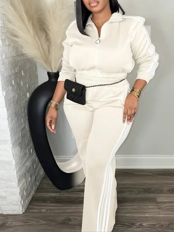 Ensemble survêtement femme, veste zippée à manches longues et pantalon décontracté pour le printemps et l'automne, vêtements femme pour usage quotidien
