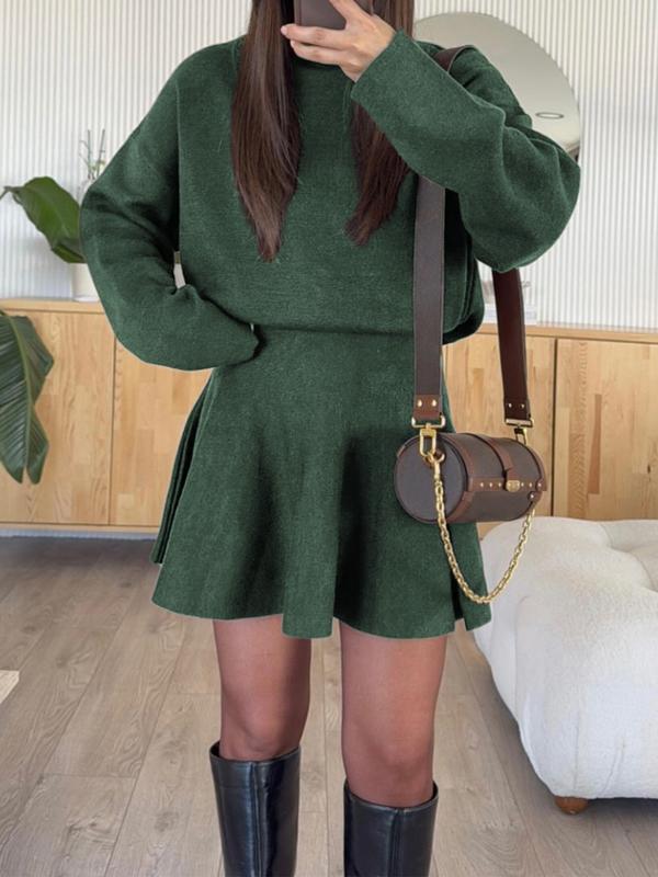 Robe pull décontractée à col mi-montant et manches longues pour femme, robe pull ample de couleur unie, mode automne et hiver