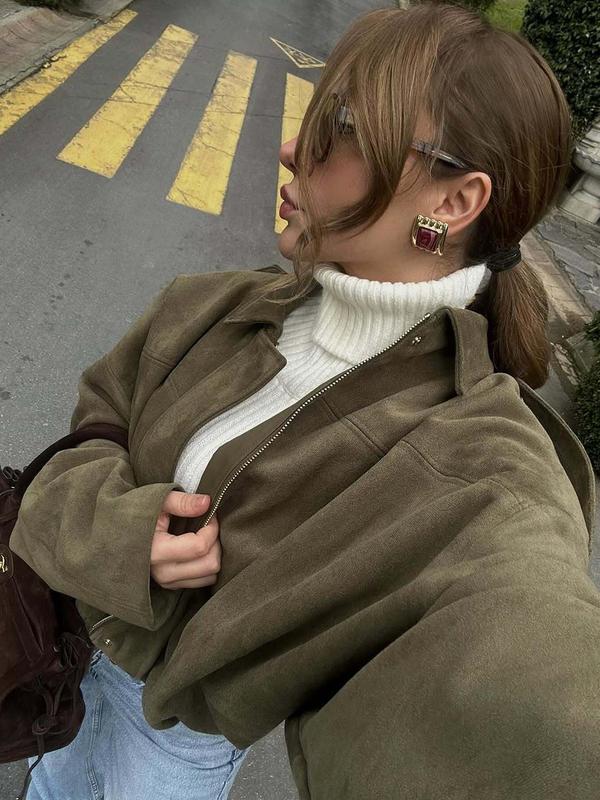 Aviator Jacket Woman, New In Coats And Jackets, Casual Zip Up Jacket Women's Winter Jacket, Oversized Pilot Jacket Cropped Fit, 2025 Streetwear Short Jacket Woman, Outerwear