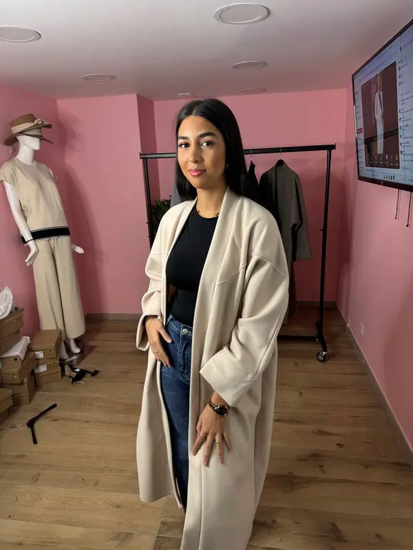 Trench-coat long pour femme, veste à manches longues style décontracté original