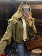 Aviator Jacket Woman, New In Coats And Jackets, Casual Zip Up Jacket Women's Winter Jacket, Oversized Pilot Jacket Cropped Fit, 2025 Streetwear Short Jacket Woman, Outerwear