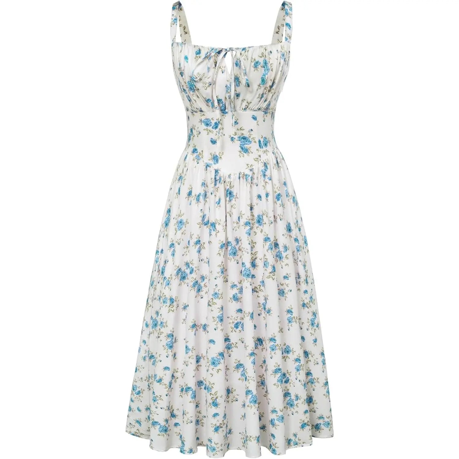 Robe longue d'été de style corset milkmaid sans manches à bretelles pour femme