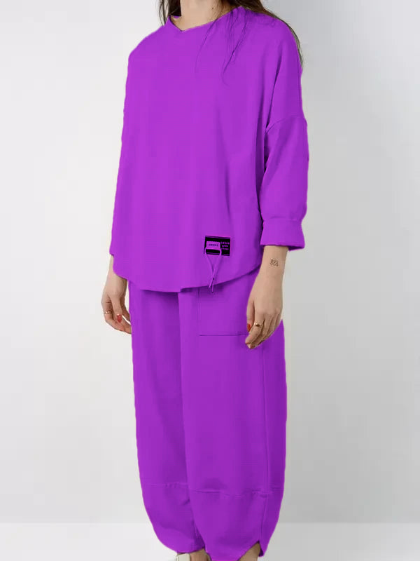 Ensemble deux pièces PRINTEMPS composé d'une chemise et d'un pantalon en tissu doux et compact