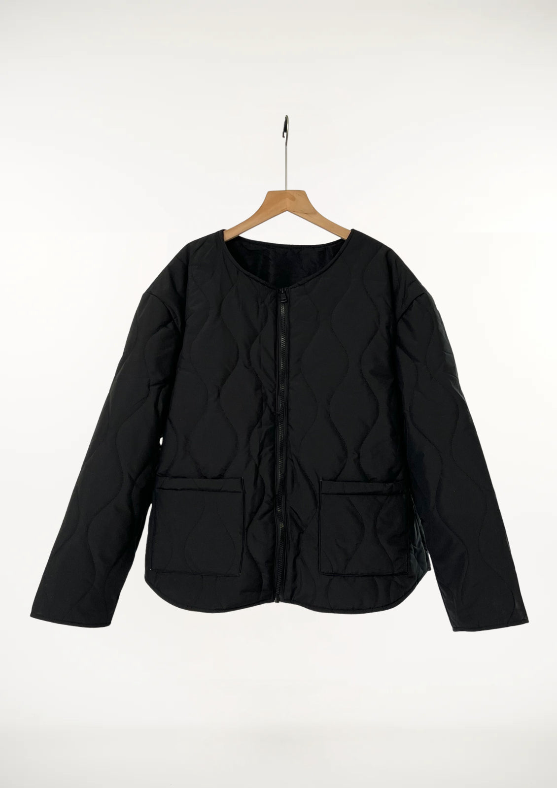 Veste matelassée fine à col rond pour femme