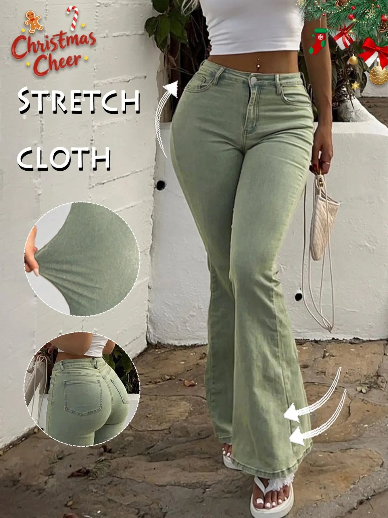 Jean Y2K évasé taille haute pour femme, Jean décontracté en denim avec poches à boutons, Bas pour femme pour le quotidien, Jean 000, Jean femme à la mode et polyvalent, Convient pour le printemps, l'été, l'automne et l'hiver