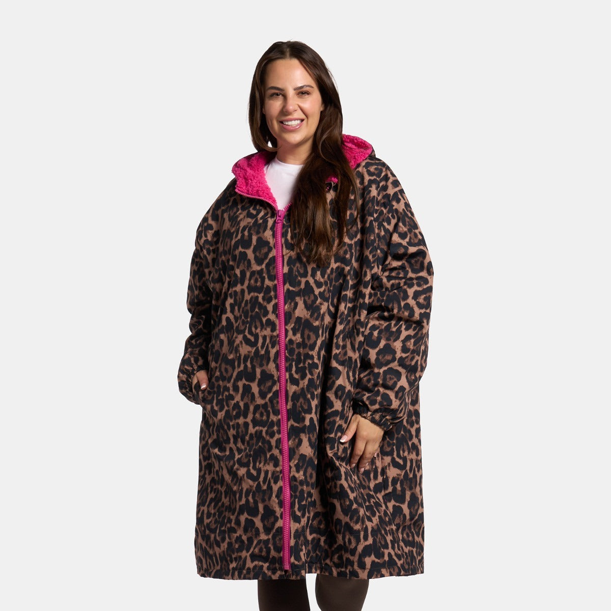 Peignoir de Séchage Imperméable Coupe-Vent, Robe de Changement Doublée Polaire Sherpa Douce, Manteau Veste à Capuche Surdimensionné à Manches Longues pour Enfants, Adultes, Hommes, Femmes, Surf, Plage, Natation, Restez au Sec