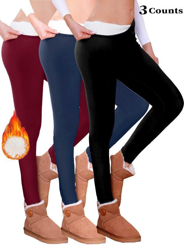 Legging Femme en Molleton Polaire Doux, Velours d'Agneau, Taille Haute Style Sportif, Chaleur Automne Hiver, Coupe Ajustée Design Uni, Tailles S-Xxl (cadeau) Tissu Vêtements Femme