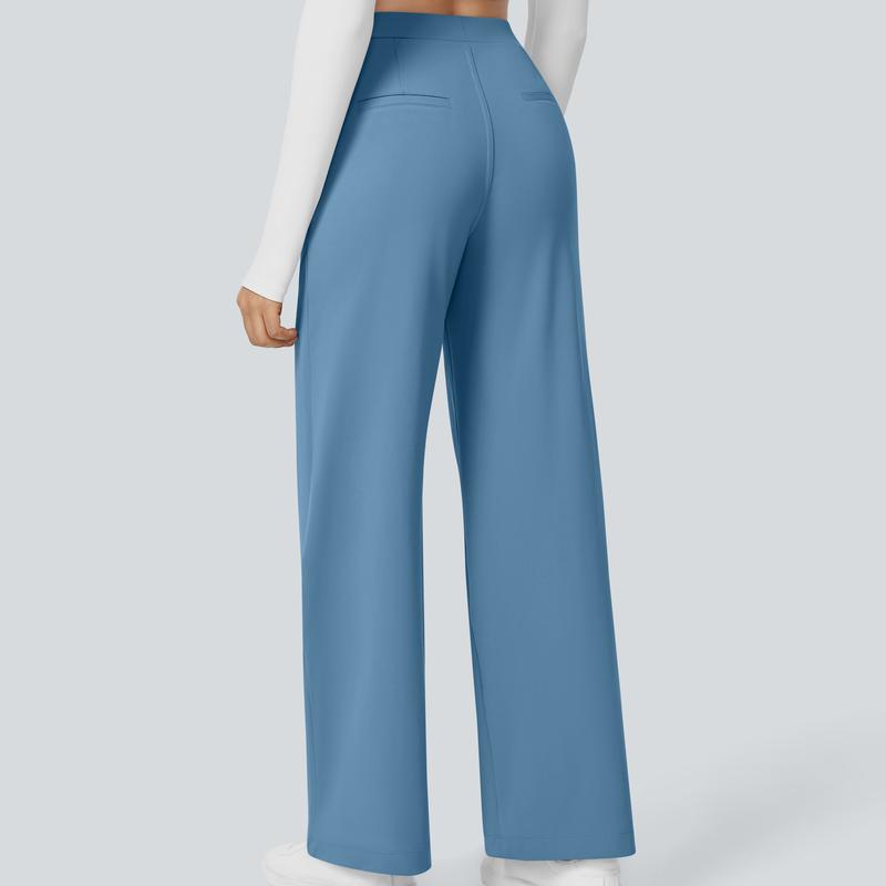 Pantalon de travail droit taille haute avec poches, Tenues d'affaires décontractées pour femmes, Vêtements de sport et de plein air pour femmes