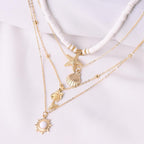Set of Vintage Soft Clay Starfish and Shell Necklaces