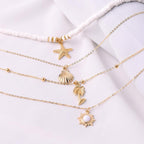 Set of Vintage Soft Clay Starfish and Shell Necklaces